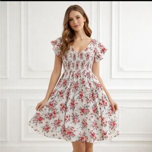 vintage empire waist dress Vintage Ombr Empire Waist Gown with Ruffled Sleeves and Back Bow  phoehua